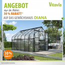 Vitavia Gewächshaus Diana 11500 4mm HKP BxTxH 264x445x255cm 11,5m² Alu schwarz