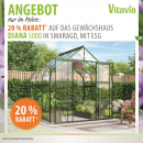 Vitavia Gewächshaus Diana 5000 ESG Glas BxTxH 264x195x255cm 5m² Alu smaragd