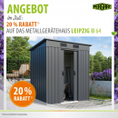 Pergart Metall Gerätehaus Leipzig II 64 BxTxH 174x110x174cm 1,59m² anthrazit