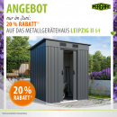 Pergart Metall Gerätehaus Leipzig II 64 BxTxH 174x110x174cm 1,59m² anthrazit