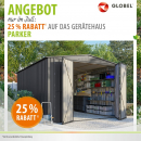 Globel großes Metall Gerätehaus PARKER 1015 BxTxH 308x464x225cm 13,4m² Anthrazit
