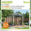 Vitavia Gewächshaus Zeus Comfort 6200 10mm HKP BxT 258x242cm 6,2m² Alu schwarz