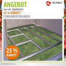 AKTION Globel Fundamentbodenrahmen 6x5 für Gerätehaus Dream 65 + Lean To 56 (171x144cm)