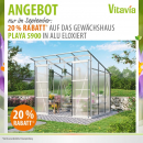 AKTION Vitavia Gewächshaus Playa 5900 6mm HKP 230x258cm 5,9m² eloxiert inkl. Fundament