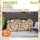 Vitavia Kaminholzregal Ardor 401 BxTxH 210x40x100cm QUER, Granit