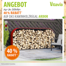 Vitavia Kaminholzregal Ardor 401 BxTxH 210x40x100cm QUER, Rubin