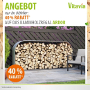 Vitavia Kaminholzregal Ardor 401 BxTxH 210x40x100cm QUER, Blank