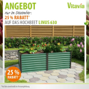 Vitavia Hochbeet Linus 630 BxTxH 96x188x63cm Zincalume® seegras/schwarz