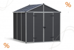 Palram-Canopia Gerätehaus RUBICON 8X8 BxT 237x227cm 5,4m² Polycarbonat 10mm grau