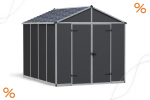 Palram-Canopia Gerätehaus RUBICON 8X10 BxT 237x304cm 7,2m² Polycarbonat 10mm grau