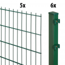 Elmar Jung 10m Doppelstabmattenzaun Excellent 123cm hoch grün 6 Pfosten 40/60