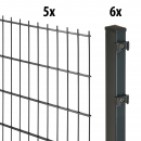 Elmar Jung 10m Doppelstabmattenzaun Excellent 103cm hoch anthrazit Pfosten 40/60