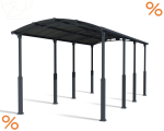 Palram-Canopia Alu Carport Arcadia ALPIN 8500 grau Polycarbonat BxT 359x863cm