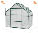 AKTION Gewächshaus Diana 5000 4mm HKP BxTxH 264x195x255cm 5m² Alu smaragd