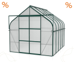 AKTION Gewächshaus Diana 8300 4mm HKP BxTxH 264x321x255cm 8,3m² Alu smaragd