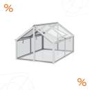 AKTION Vitavia Frühbeet Gamma TxBxH 89x124x71cm 4 Fenster ESG Glas Alu eloxiert