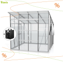 AKTION (+Heizung) Vitavia Gewächshaus Playa 7600 ESG/HKP eloxiert inkl. Fundamentsrahmen