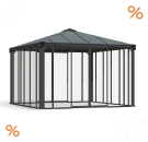 Palram-Canopia geschlossener Aluminium Pavillon LEDRO 3600 3,6x3,6m 12x12 Polycarbonat/Acryl