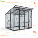 Vitavia Gewächshaus Playa 5900 ESG/HKP 230x258cm 5,9m² schwarz + Fundamentsrahmen