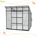 Vitavia Gewächshaus Playa 7600 6mm HKP 292x258cm 7,6m² schwarz inkl. Fundament