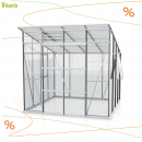 Vitavia Gewächshaus Playa 7600 ESG/HKP 292x258cm 7,6m² eloxiert inkl. Fundament