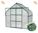 AKTION SET Gewächshaus Diana 5000 4mm HKP 264x195cm smaragd + Fundamentsrahmen