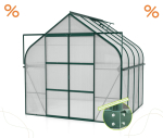 AKTION SET Gewächshaus Diana 6700 4mm HKP 264x258cm smaragd + Fundamentsrahmen