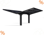 Palram-Canopia Doppel Carport SYDNEY WINGS 6x6 Alu schwarz - gewelltes Polycarbonat solargrau