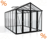 AKTION Vitavia Gewächshaus Zeus Comfort 10000 ESG/HKP 258x391cm schwarz