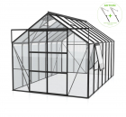 AKTION Vitavia Gewächshaus Jupiter 11500 257x445 ESG Glas Alu schwarz + 2 Dachlüfter gratis
