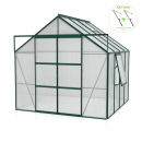 AKTION Vitavia Gewächshaus Jupiter 6700 4mm HKP 257x258 Alu smaragd + 2 Dachlüfter gratis