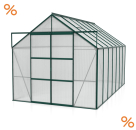 Vitavia Hohes Gewächshaus Uranus 11500 4mm HKP BxTxH 257x445x248cm Alu smaragd