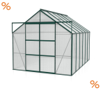 Vitavia Gewächshaus Uranus 9900 BxTxH 257x383x248cm 4mm HKP 9,9m² Alu smaragd