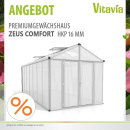 Vitavia Gewächshaus Zeus Comfort 13800 16mm HKP 258x540cm eloxiert