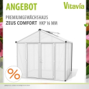 Vitavia Gewächshaus Zeus Comfort 6200 16mm HKP BxT 258x242cm 6,2m² Alu eloxiert