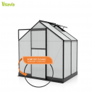 Vitavia Gewächshaus Apollo 2500 4mm HKP BxT 195x137 schwarz + Fundamentsrahmen