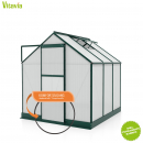 Vitavia Gewächshaus Apollo 3800 4mm HKP BxT 195x199 smaragd + Fundamentsrahmen