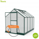 Vitavia Gewächshaus Apollo 5000 6mm HKP BxT 195x261 smaragd + Fundamentsrahmen