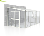 Vitavia Anlehngewächshaus Athena 11900 ESG/HKP BxT 460x266cm 11,9m² Alu weiss