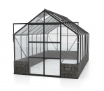 Vitavia Gewächshaus Cassandra 11500 BxT 257x448cm ESG Alu schwarz Sockel Basalt