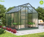 SET Vitavia Gewächshaus Comet 5000 4mm HKP 195x257cm smaragd + Fundamentsrahmen