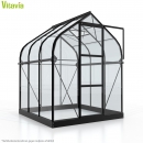 Vitavia Gewächshaus Orion 3800 ESG Glas BxTxH 202x195x231cm 3,8m² Alu schwarz