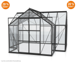 Vitavia Gewächshaus Sirius 383x383cm 13m² ESG Glas inkl.Fundament Alu schwarz