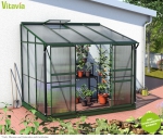 SET Vitavia Anlehngewächshaus Ida 5200 BxT 262x201 4mm HKP smaragd + Fundament