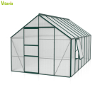 AKTION Vitavia Gewächshaus Meridian 1 11500 257x445 6mm HKP Alu smaragd + 2 Dachlüfter