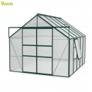 AKTION Vitavia Gewächshaus Meridian 2 8300 257x321 4mm HKP Alu smaragd + 2 Dachlüfter