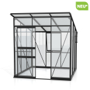 Vitavia Gewächshaus Palma 4450 ESG/HKP BxT 196x229 Alu schwarz + Fundamentsrahmen