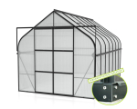 AKTION SET Gewächshaus Diana 11500 4mm HKP 264x445 schwarz + Fundamentsrahmen