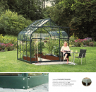 SET Vitavia Gewächshaus Diana 6700 ESG BxT 264x258cm smaragd + Fundamentsrahmen