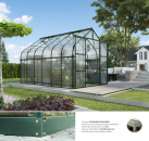 AKTION SET Gewächshaus Diana 9900 4mm HKP 264x383cm smaragd + Fundamentsrahmen